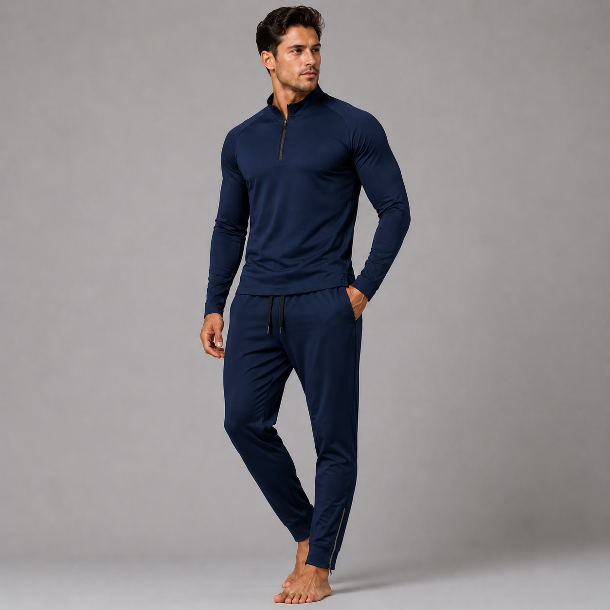 Conjunto de inverno azul-marinho