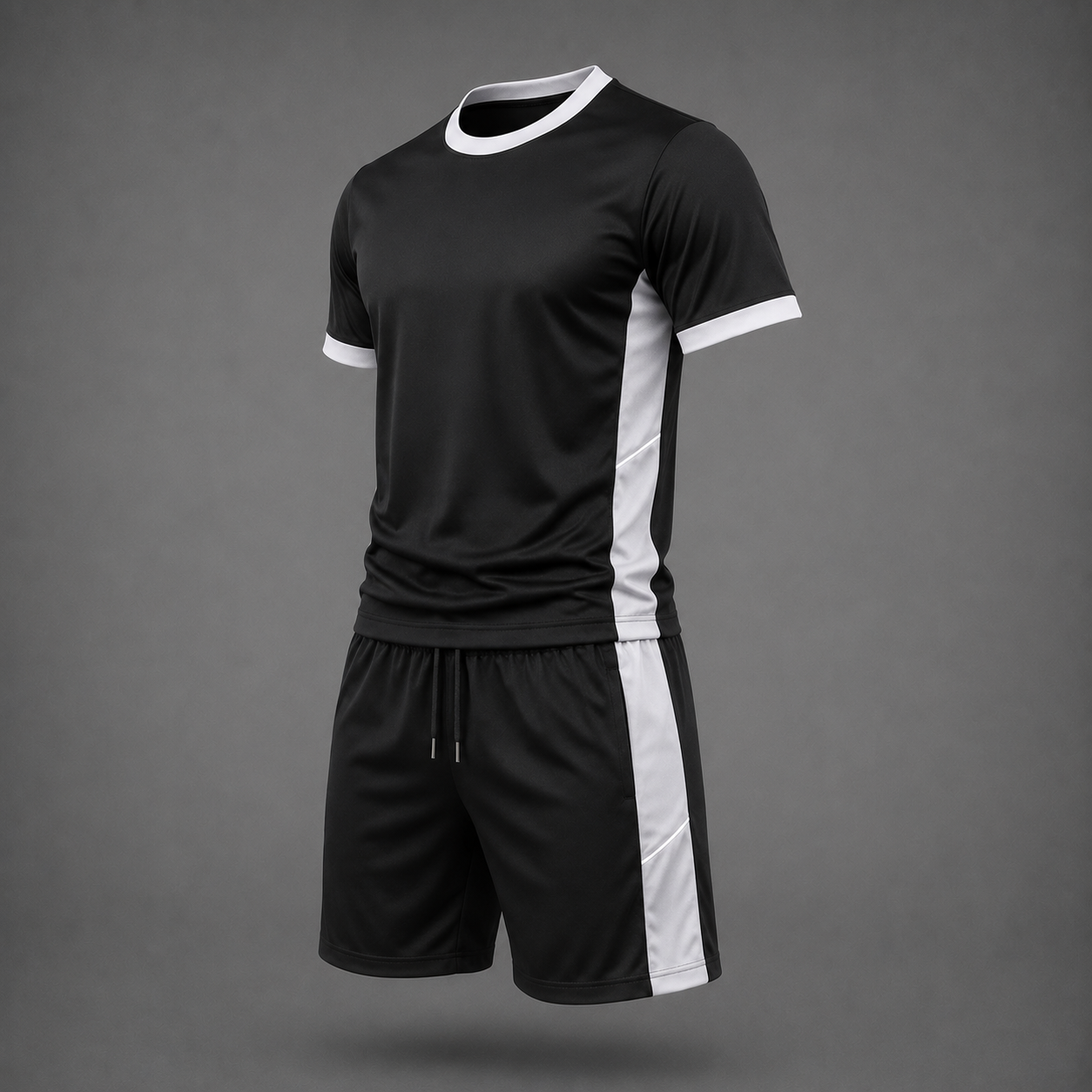 Modelo vestindo conjunto Dry Fit azul-bebê